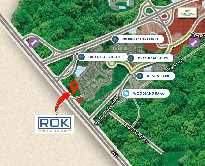 ROK Storage on the Nocatee Community Map